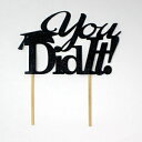 Ȃڍׂׂ̂āIP[Lgbp[A1AƃP[Lgbp[iubNj All About Details You Did It! Cake Topper, 1pc, graduation cake topper (Black)