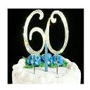 Scotamalone 60 Cake Topper | Premium Bling Rhinestone Diamond Gems | 50th Birthday or Anniversary Party Decoration Ideas | Quality Metal Alloy | Perfect Keepsake