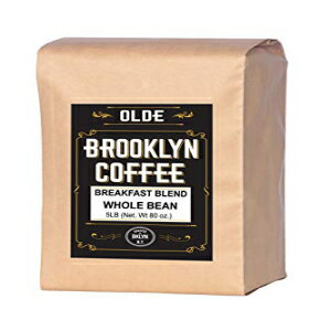 ブレックファストブレンド アメリカンロースト全粒コーヒー、5ポンド バッグ バイ オールド ブルックリン コーヒー BREAKFAST BLEND American Roast Whole Bean Coffee, 5 Lb. Bag By Olde Brooklyn Coffee