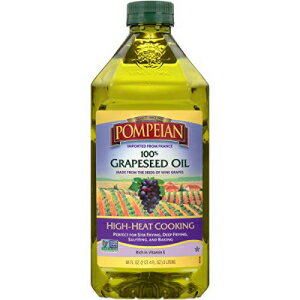 Pompeian 100% Grapeseed Oil, Light and Subtle Flavor, Perfect for High-Heat Cooking, Deep Frying and Baking, 2011ml . Pompeian 100% Grapeseed Oil, Light and Subtle Flavor, Perfect for High-Heat Cooking, Deep Frying