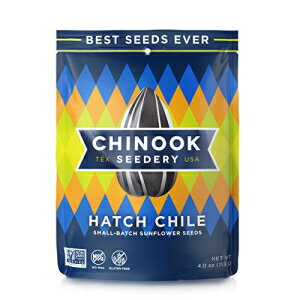 チヌークシーダリープレミアムヒマワリの種、小ロット、非GMO、ハッチグリーンチリフレーバー、4オンス、12パック Chinook Seedery Premium Sunflower Seeds, Small Batch, Non-GMO, Hatch Green Chile Flavor, 4oz, Pack of 12