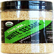 FreshJax プレミアム オーガニック スパイス ハーブ 調味料 塩 (認定オーガニック白ごま - 大ボトル) FreshJax Premium Organic Spices, Herbs, Seasonings, and Salts (Certified Organic White Sesame Seeds - Large Bottle)