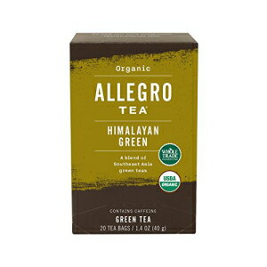 Allegro Tea、オーガニック ヒマラヤ緑茶ティーバッグ、20 ct Allegro Tea, Organic Himalayan Green Tea Bags, 20 ct