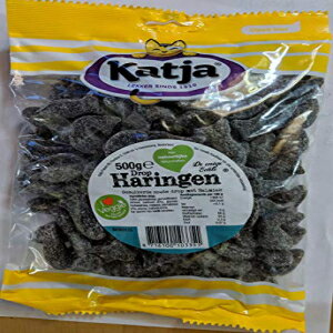 カチャ ドロップ ハリンゲン (ニシンの形をした甘草 - 塩味) 2 袋 (各 500 グラム) Katja Drop Haringen (Herring Shaped Licorice - Salty)2 bags are ea 500gram