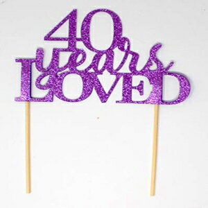 All About ܺ ѡץ 40 ǯƤ륱ȥåѡ6 x 8 All About Details Purple 40-Years-Loved Cake Topper, 6 x 8