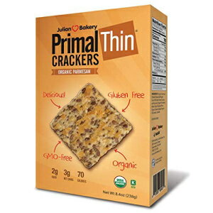 Primal Thin Crackers (pU)(I[KjbN)(YAOet[Asgp) (8.4IX) (pbP[W͈قȂꍇ܂) Primal Thin Crackers (Parmesan)(Organic)(Low Carb, Gluten-Free, Grain-Free) (8.4oz) (
