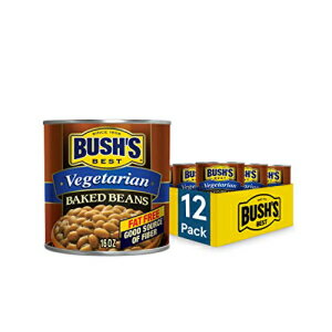 BUSH'S BEST ʋlxW^A xCNhr[Y (12 pbN)AAx[X̃^pNƑ@یAᎉbAOet[A16 IX BUSH'S BEST Canned Vegetarian Baked Beans (Pack of 12), Source of Plant Based Protein and Fiber,