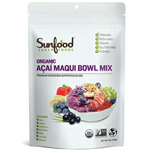 Sunfood Superfoods Acai Powder Smoothie Mix for Maqui Berry Acai Bowls, Gluten Free, Vegan & Low..