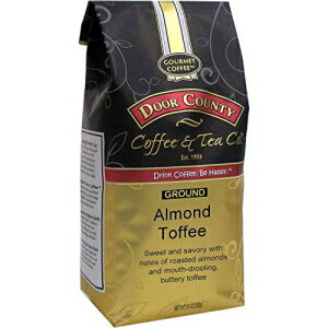 Door County Coffee、アーモンドトフィーフレーバーコーヒー、ミディアムロースト、挽いたコーヒー、10オンスバッグ Door County Coffee, Almond Toffee Flavored Coffee, Medium Roast, Ground Coffee, 10 oz Bag