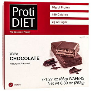 ProtiDiet プロテイン ウエハース バー - チョコレート (7/箱) - 高タンパク質 10g - 低糖質 ProtiDiet Protein Wafer Bar - Chocolate (7/Box) - High Protein 10g - Low Sugar