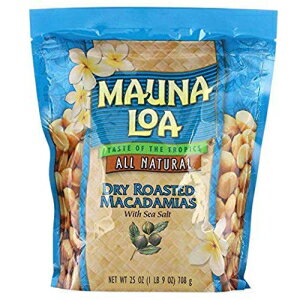 マウナロア ドライローストマカダミアナッツ 海塩入り オールナチュラル (25オンス袋) Mauna Loa Dry Roasted Macadamia Nuts with Sea Salt All Natural (25 oz Bag)