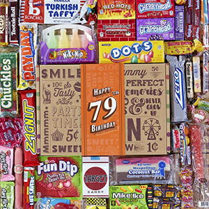 VINTAGE CANDY CO. 79TH BIRTHDAY RETRO CANDY GIFT BOX - 1943 Decade Childhood Nostalgia Candies - Fun Funny Gag Gift Basket - SEVENTY NINTH Birthday - PERFECT For Man Or Woman Turning 79 Years Old