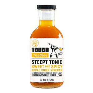Tough Mother STEEPT TONIC - Apple Cider Vinegar Superfood Wellness Shots - USDA Certified Organic, Raw Unfiltered with the Mother - Vegan, Keto, Paleo Sweet and Spicy - 32 fl oz Raw Honey