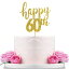 60年に乾杯するハッピー60thケーキトッパー、ハロー60ハッピー60周年記念リタイアメントパーティーデコレーション（両面ゴールドグリッター） WeBenison Happy 60th Cake Topper for Cheers to 60 Years,Hello 60 Happy 60th Birthday Anniversary Retireme
