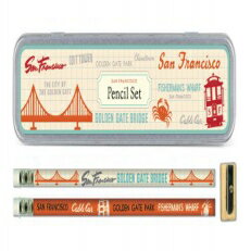 Cavallini Papers 鉛筆セット 10 本の鉛筆と 1 つの鉛筆削り付き サンフランシスコ Cavallini Papers Pencil Set with 10 Pencils and 1 Sharpener, San Francisco