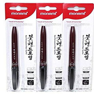 i~MyAg[jO``bvA`bvy 3 { 3pcs Monami Calligraphy Brush Pen, Training Drawing Tip, Kanji Tip Pen