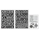カートアート-Cサンセリフアルファベットスタンプと粘着ステンシルセット Cart Art-C San Serif Alphabets Stamp and Adhesive Stencil Set