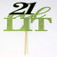 All About Details 21 and Lit Cake Topper, 1pc, happy 21st birthday (Lime Green & Black), 5 x 9