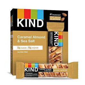 KIND ヘルシースナックバー、キャラメルアーモンド&シーソルト、砂糖5g、タンパク質6g、グルテンフリーバー、1.4オンス、60本 KIND Healthy Snack Bar, Caramel Almond & Sea Salt, 5g Sugar, 6g Protein, Gluten Free Bars, 1.4 OZ, 60 Count