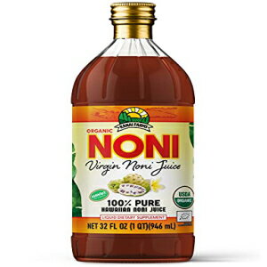 バージン ノニ ジュース - 100% ピュア オーガニック ハワイアン ノニ ジュース - 32 オンスのガラス瓶 Virgin Noni Juice - 100% Pure Organic Hawaiian Noni Juice - 32oz Glass Bottle