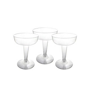 楽天GlomarketParty Essentials ハードプラスチック ツーピース 4オンス シャンパングラス、クリア、100個パック Party Essentials Hard Plastic Two Piece 4-Ounce Champagne Glasses, Clear, Pack of 100