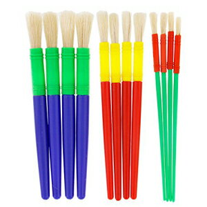US Art Supply ی^qpeyyCguV 12{ 3TCY US Art Supply 12 Piece Round Children's Tempera Paint Brushes in 3 Sizes