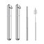 ޤꤿ߼κѲǽʥƥ쥹ȥ꡼˥󥰥֥饷դ̥ȥ2ѥåʥС Skingwa Collapsible Reusable Stainless Straw, Telescopic Straw with Case Cleaning Brushes 2 Packs (Silver)