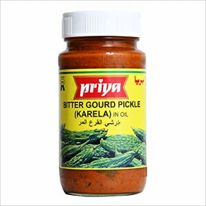 プリヤ ゴーヤ (カレラ) ピクルス 10.6 オンス (300 gm) (ニンニク入り、シングルパック) Priya Bittergourd (Karela) Pickle 10.6 Oz (300 gm) (With Garlic, Single Pack)