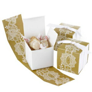 Hortense B Hewittワンピースフェイバーボックス、ラップ付き、2インチ、素朴なクラフト、25カウント Hortense B. Hewitt Hortense B Hewitt One-Piece Favor Boxes With Wrap, 2-Inch, Rustic Kraft, 25 Count