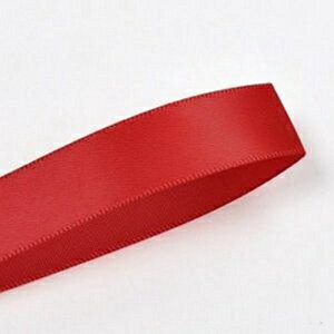 3/8C`BLbhʃTe{ - 100 [hXv[ 3/8in. Wide Red Double-Faced Satin Ribbon - 100 Yard Spool