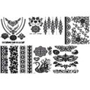 6枚ブラックレーステンポラリータトゥーブラックインクヘナステッカーG / 2B NutritionBizz 6 Sheets Black Lace Temporary Tattoo Black Ink Henna Stickers G/2B