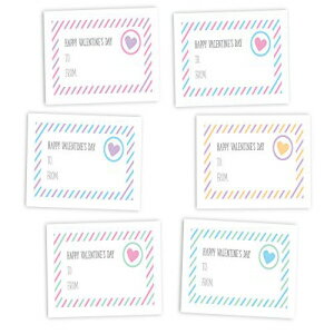 Colorful Valentine's Day Love Note Cards - Set of 48 Exchange Cards - Cute for Kids Classroom Exchanges Black Tabby Studio Colorful Valentine's Day Love Note Cards - Set of 48 Exchange Cards - Cute for Kids Classroom