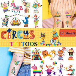 子供のためのサーカスの一時的な入れ墨-105以上の入れ墨、サーカスカーニバルの誕生日パーティー用品の好意 Ooopsi Circus Temporary Tattoos for Kids - More Than 105 Tattoos, Circus Carnival Birthday Party Supplies Favors