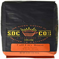 サンディエゴコーヒー フルシティロースト、ダークロースト、全豆、16オンスバッグ（2個パック） San Diego Coffee Full City Roast, Dark Roast, Whole Bean, 16-Ounce Bags (Pack of 2)