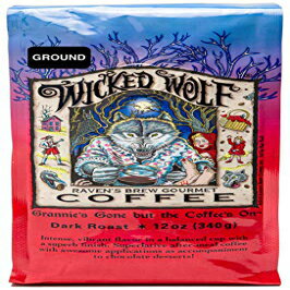 レイブンズ ブリュー コーヒー グラウンド ウィキッド ウルフ – ダーク ロースト – ブレックファスト コーヒー ブリス – コールド ブリューとして美味しい – 12 オンス バッグ Raven’s Brew Coffee Ground Wicked Wolf – Dark Roast –
