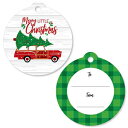 Big Dot of Happiness [gNX}Xc[ ? ԂԂ̃NX}Xp[eB[ւ̑蕨Mtg^O (20Zbg) Big Dot of Happiness Merry Little Christmas Tree - Red Car Christmas Party to and from Favor Gift Tags (Set o