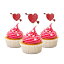 バレンタインデーカップケーキトッパーカードストックカラーレッド12個パックデコレーション picwrap Valentine's Day Cupcake Topper cardstock Color Red 12 pc Pack Decoration