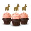 ロバカップケーキトッパーパックあたり12個カップケーキトッパーデコレーションカードストックゴールド Picwrap Donkey Cupcake Topper 12 pieces per Pack Cupcake Topper Decoration Card Stock Gold