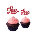 バレンタインデーカップケーキトッパーカードストックカラーレッド12個パックデコレーション picwrap Valentine's Day Cupcake Topper cardstock Color Red 12 pc Pack Decoration