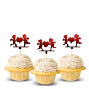 バレンタインデーカップケーキトッパーカードストックカラーレッド12個パックデコレーション picwrap Valentine's Day Cupcake Topper cardstock Color Red 12 pc Pack Decoration