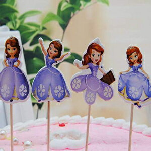 楽天Glomarketカップケーキトッパーピック 24 個 – ソフィアをテーマにしたキッズパーティー用カップケーキトッパー 24x Cupcake Topper Picks –sofia Themed Cupcake Toppers For Kids Party