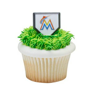 MLBマイアミマーリンズカップケーキトッパーリング-24個入りパック DecoPac MLB Miami Marlins Cupcake Topper Rings - Pack of 24