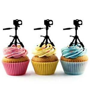Whimsical Practicality Camera Tripod Silhouette Acrylic Cupcake Toppers 12 pcs