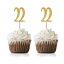 ɥϥåԡ22Фåץȥåѡ24ѥåֹ22åСǡѡƥåץȥåѡǥ졼 MAGJUCHE Gold Happy 22nd Birthday Cupcake Topper, 24-Pack Number 22 Glitter Birthday Party Cupcake Toppers,