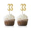 ɥϥåԡ33Фåץȥåѡ24ѥåֹ33饭ѡƥåץȥåѡǥ졼 MAGJUCHE Gold Happy 33rd Birthday Cupcake Topper, 24-Pack Number 33 Glitter Birthday Party Cupcake Toppers, Deco