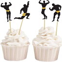 Pack Of 40, Glitter Gold, Darling Souvenir, Bachelorette Party Cupcake Toppers Body Builder Silhouette Cake Decoration Sports ..