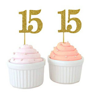 最愛のお土産、キンセアニェーラ 15 歳の誕生日カップケーキトッパー、デザートデコレーション - 40 個パック Darling Souvenir, Quinceanera 15th Birthday Cupcake Toppers, Dessert Decorations - Pack of 40
