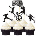 楽天GlomarketSuntop Crafts 24PCS Soccer Cupcake Toppers Football Cupcake Topper Sport Cake Decorations Sports Party Decorations