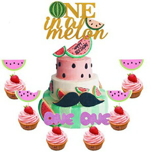 25 個スイカケーキトッパースイカ 1 カップケーキトッパー sBaby 1 歳の誕生日カップケーキトッパー 25Pcs Watermelon Cake Topper Watermelon One Cupcake Toppers sBaby First Birthday Cupcake Toppers