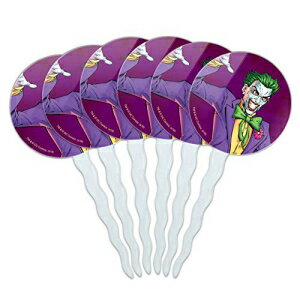 GRAPHICS＆MOREバットマンジョーカーキャラクターカップケーキピックトッパーデコレーション6点セット GRAPHICS & MORE Batman Joker Character Cupcake Picks Toppers Decoration Set of 6